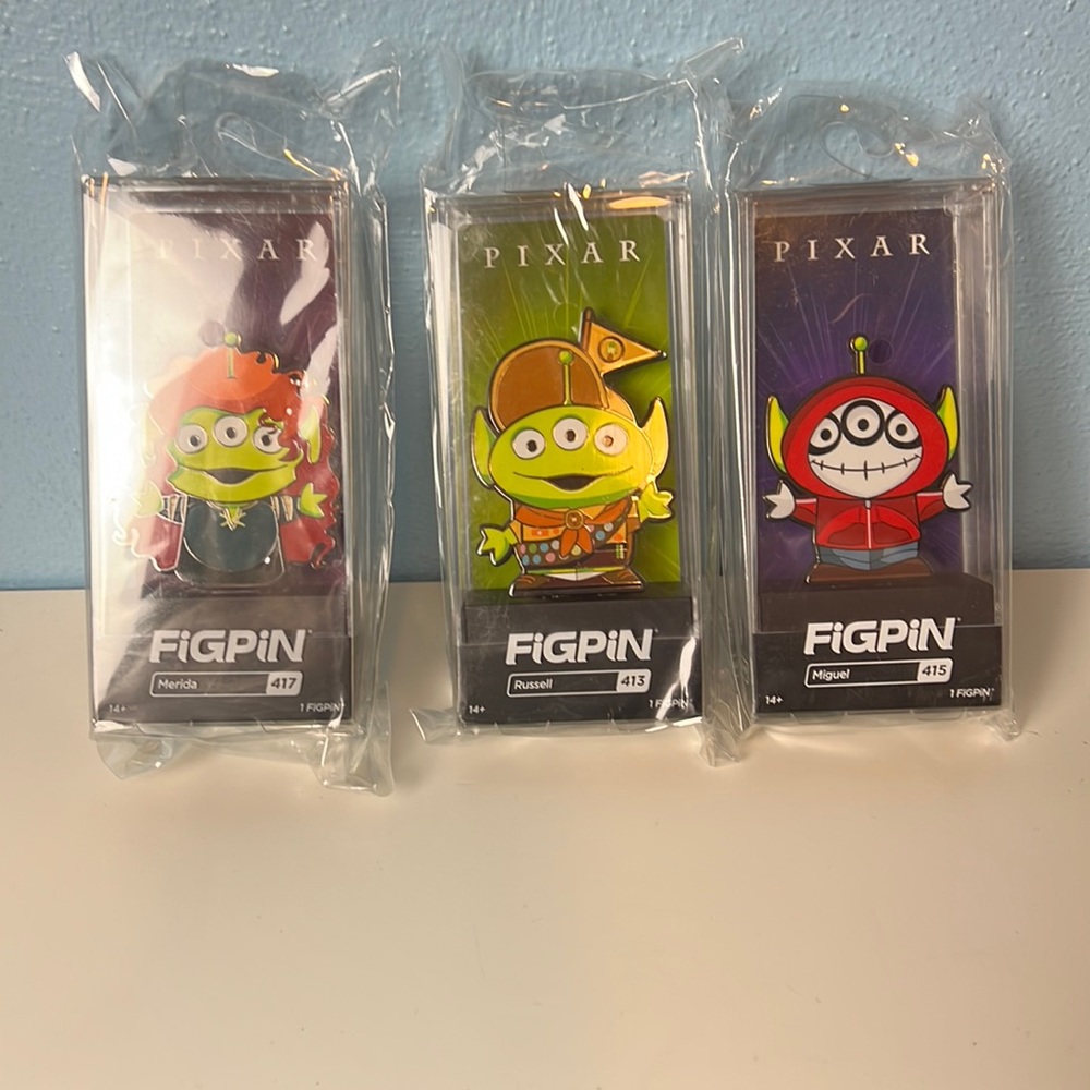 Figpin Toy Story Alien Lot; Merida 417, Russell 413, Miguel 415 Brand New Sealed